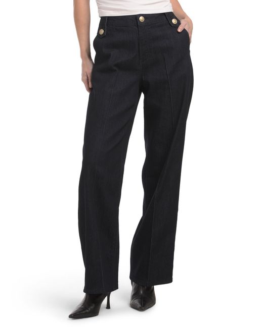 Tj Maxx Blue High Rise Wide Leg Trousers For Spandex/Cotton/Polyester