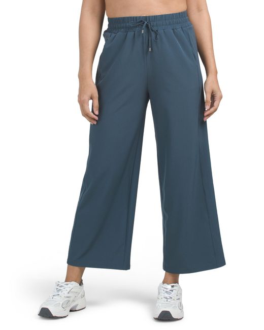 Tj Maxx Blue High Waisted Slant Pants, Spandex/Polyester