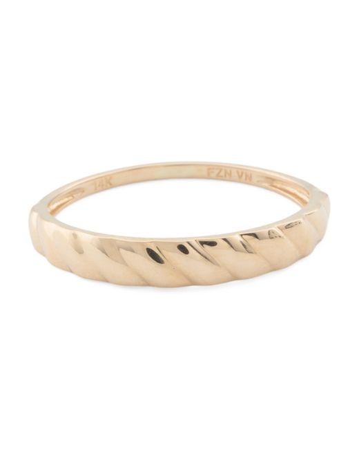 Tj Maxx Natural 14Kt Textured Band Ring