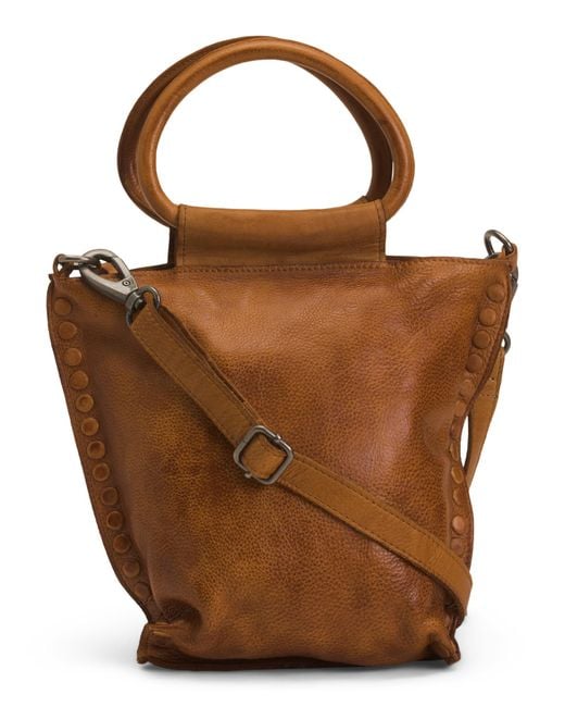 Tj Maxx Brown Leather Top Handle Crossbody
