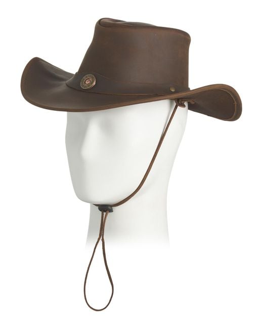 Tj Maxx Brown Leather Split Shotgun Western Hat For for men