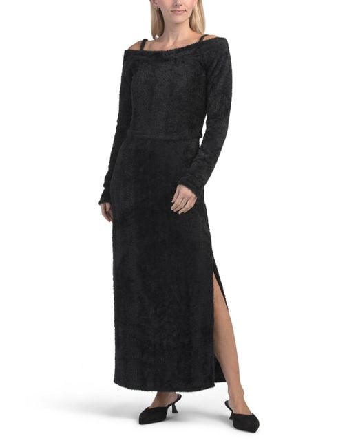 Tj Maxx Black Off The Shoulder Sweater And Maxi Dress Set For Spandex/Polyester