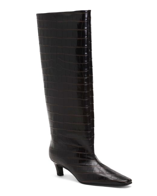 Tj Maxx Black Leather Wide Shaft Tall Boots For