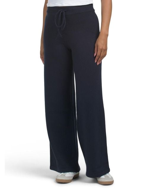 Tj Maxx Blue Rochelle Knit Sweater Lounge Pants, Nylon/Acrylic/Wool