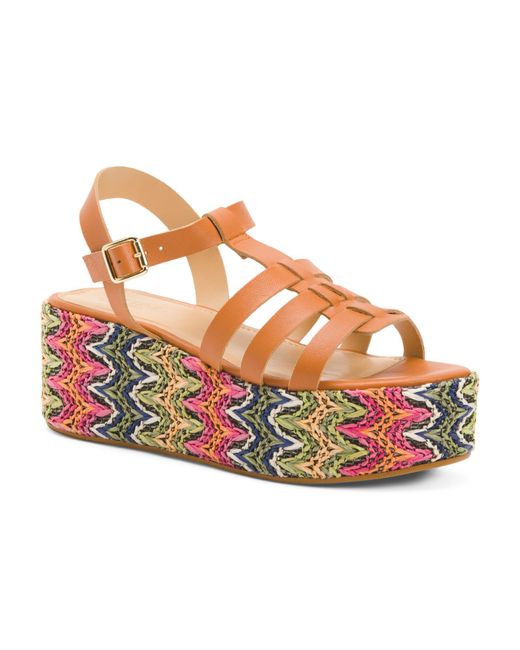 Tj Maxx Pink Leather Ankle Strap Sandals For
