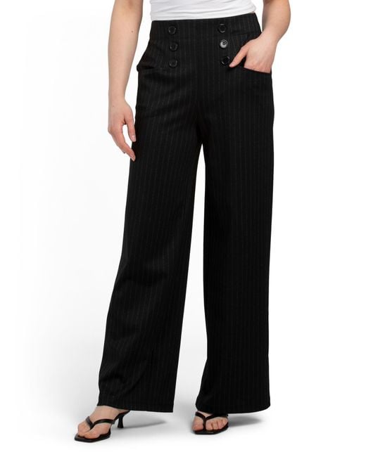 Tj Maxx Black Sailor Wide Leg Pants For Spandex/Polyester/Rayon