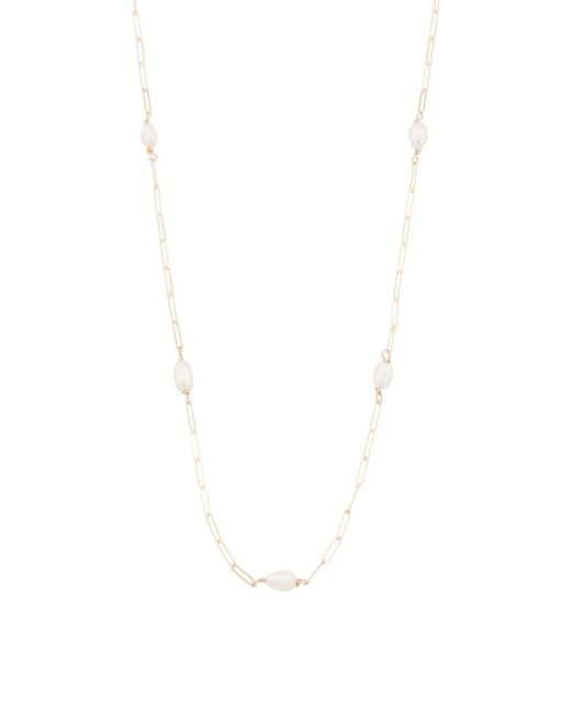 Tj Maxx White 14Kt Pearl Paperclip Chain Necklace For