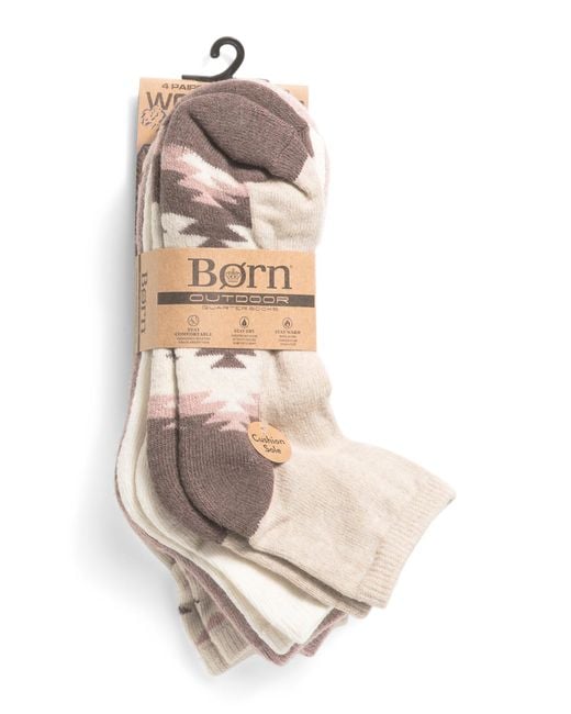 Tj Maxx White 4Pk Wool Blend Quarter Socks For Nylon/Spandex/Polyester