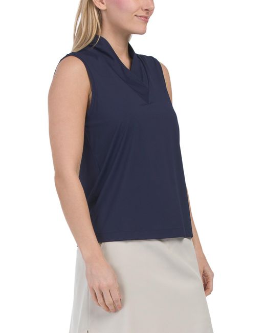 Tj Maxx Blue Upf 50 Light And Lovely Sleeveless Golf Top For Nylon