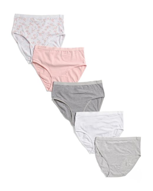 Tj Maxx White 5Pk Organic Cotton Blend Briefs For Spandex/Cotton