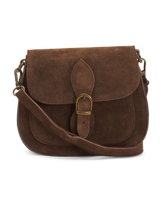 Tj Maxx Brown Suede Crossbody
