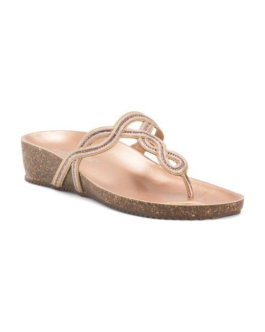 Tj Maxx Pink Bling Thong Wedge Sandals For
