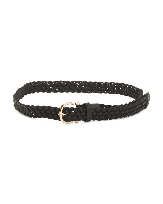 Tj Maxx Black Leather Classic Braided Belt For Leather