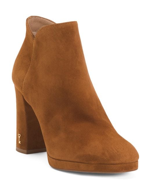 Tj Maxx Brown Suede Sierra Pointed Heeled Booties For Leather/Suede
