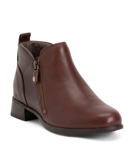 Tj Maxx Brown Leather Neko Zip Comfort Booties For