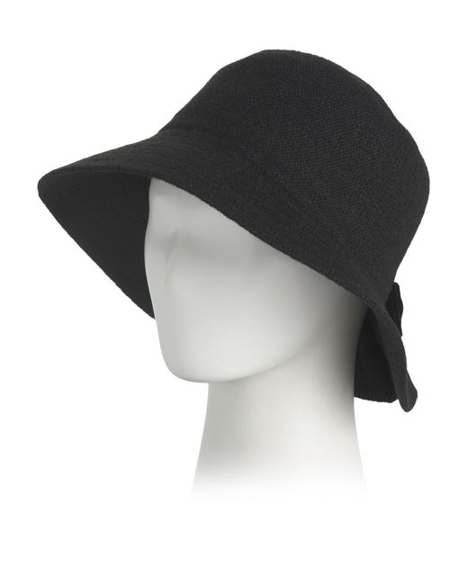 Tj Maxx Black Machine Knit Pleated Back Bucket Hat For Polyester