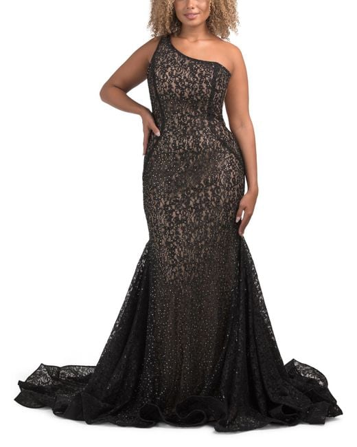 Tj Maxx Black Sleeveless V-Neck Gown For Polyester
