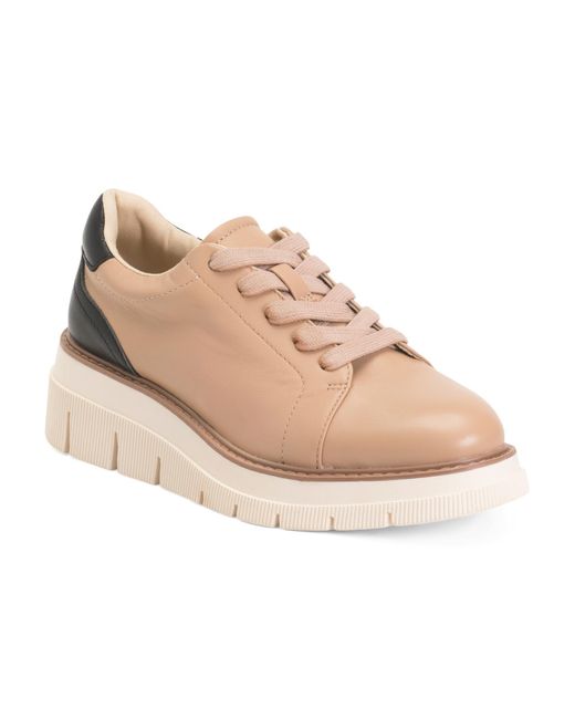 Tj Maxx Natural Leather Riverside Lace Up Sneakers For