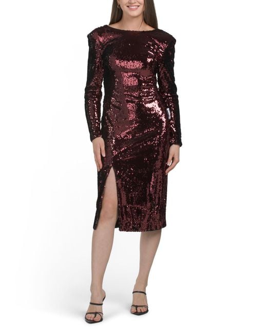 Tj Maxx Red Natalie Sequin Dress For Spandex/Polyester