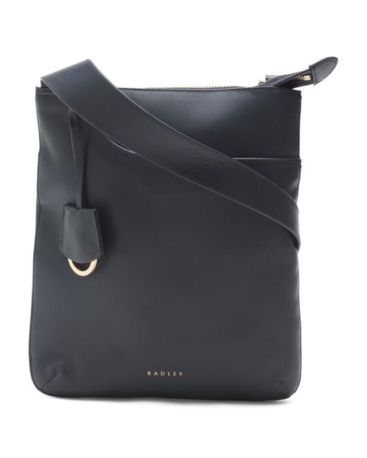 Tj Maxx Black Leather Icon Medium Zip Top Crossbody With Pockets, Leather