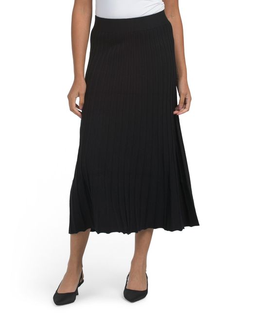 Tj Maxx Black Knit Pleated Skirt For Nylon/Polyester/Viscose