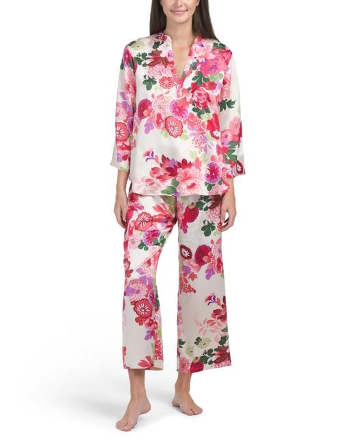 Tj Maxx Red 2Pc Sofia Pajama Set For Spandex/Polyester
