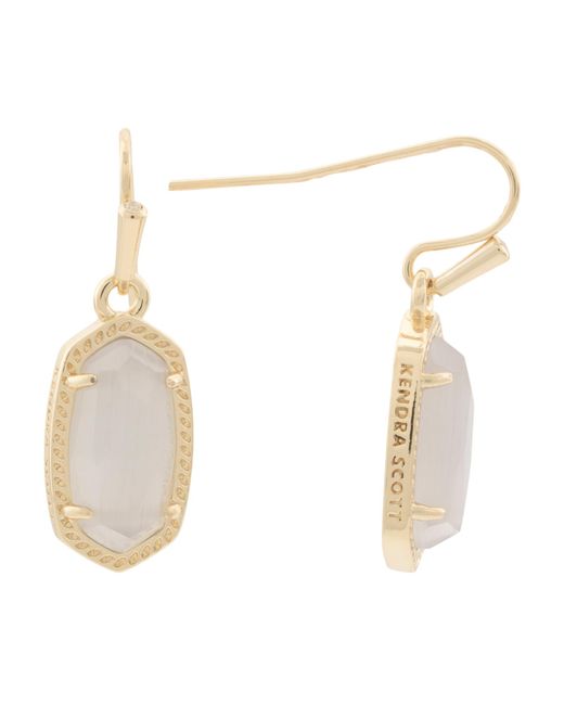 Tj Maxx White Cat's Eye Stone Drop Earrings