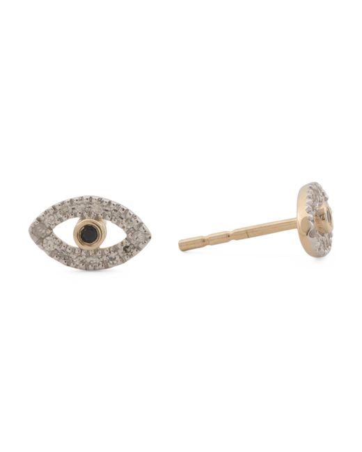 Tj Maxx White 14Kt Diamond And Sapphire Stud Earrings, Diamond