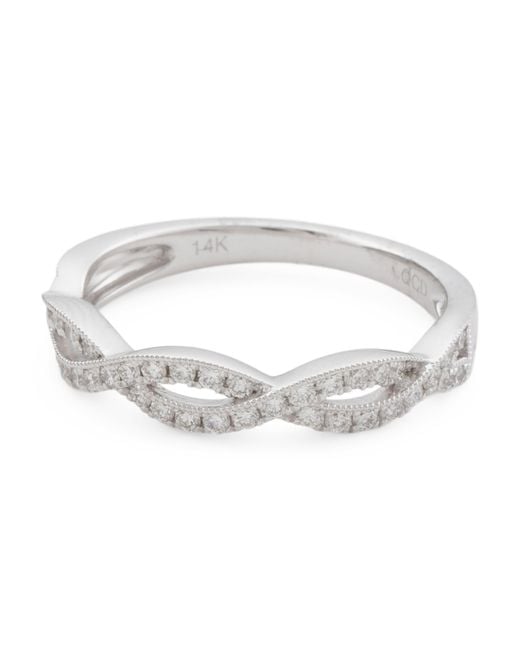 Tj Maxx White 14Kt Diamond Swirl Band Ring, Diamond