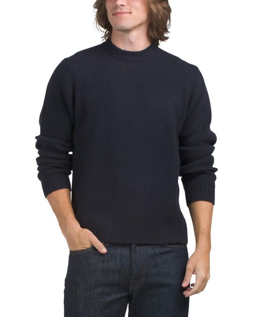 TJ Maxx Men's Blue Cashmere Ribbed Crew Neck Sweater For