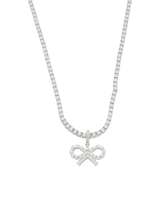 Tj Maxx White Crystal Bow Tennis Necklace