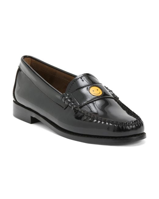 Tj Maxx Black Patent Leather Whitney Emoji Smiley Flats For