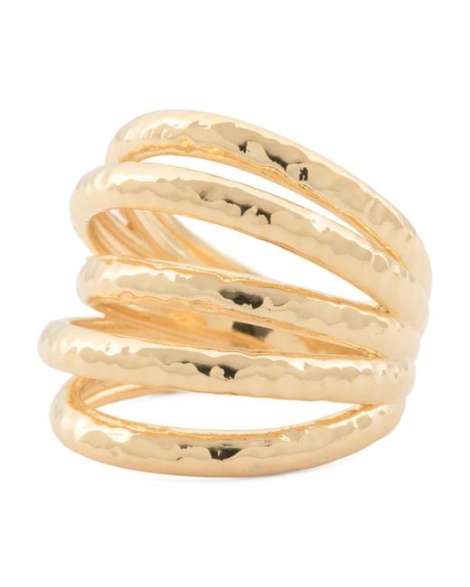 Tj Maxx Metallic 18Kt Plated Multi Band Ring For