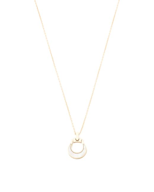 Tj Maxx White 14Kt Mother Of Pearl Stirrup Necklace For