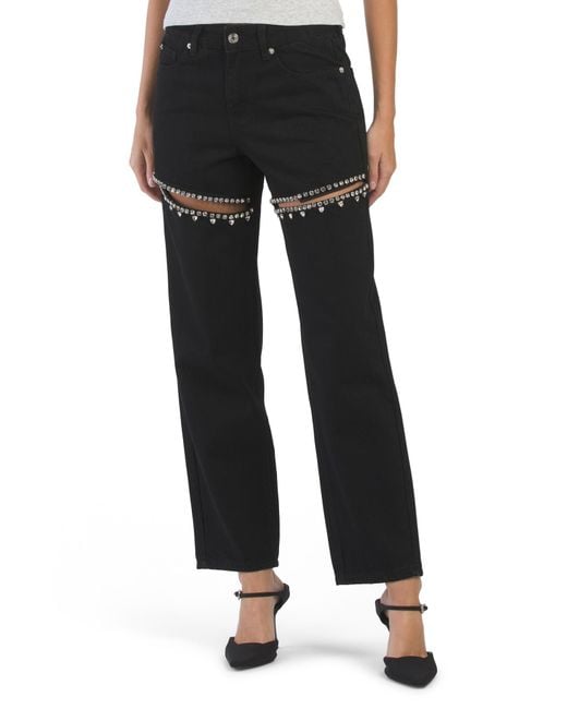 Tj Maxx Black Mariah Rhinestone Jeans For Cotton/Polyester