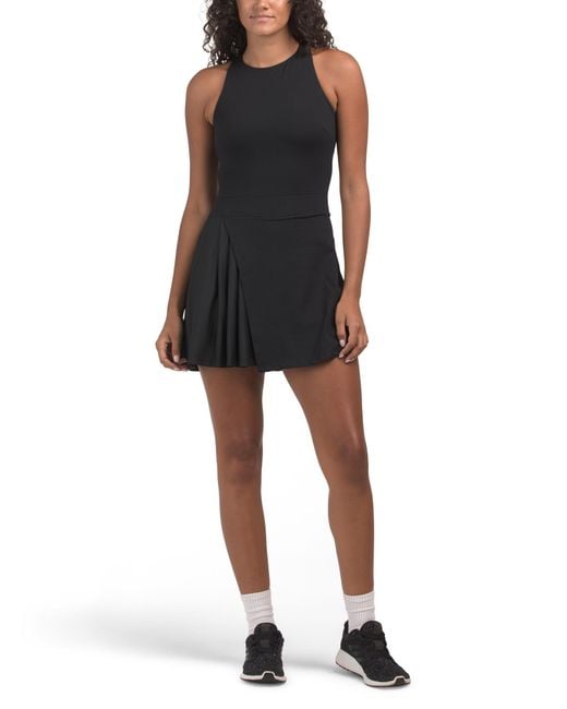 Tj Maxx Black Victory Asymmetrical Pleated Mini Dress For Spandex/Polyester