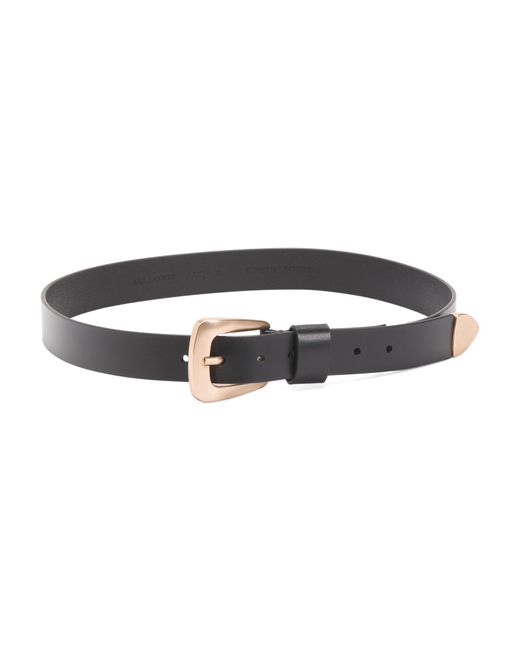 Tj Maxx Black Leather Belt With Metal Tip For