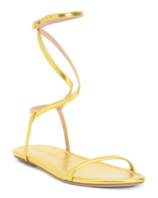 Tj Maxx Metallic Leather Flat Sandals For