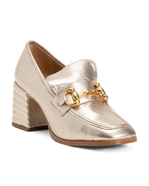 Tj Maxx Natural Leather Valentina Block Heels For