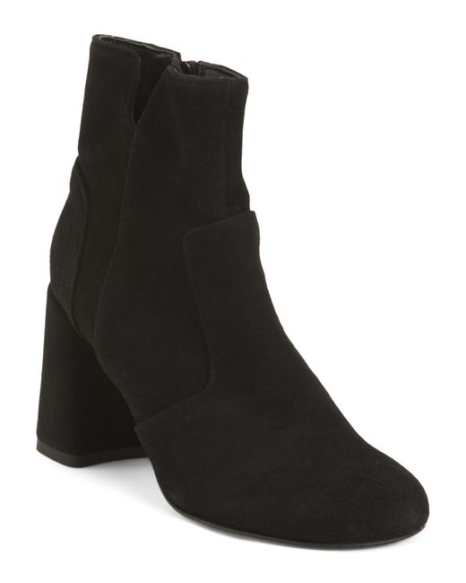Tj Maxx Black Suede Heeled Booties For Leather/Suede