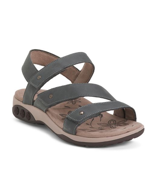 Tj Maxx Blue Leather Haley Ankle Wrap Comfort Sandals For