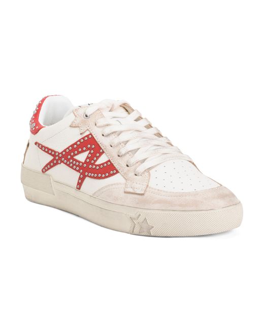 Tj Maxx Pink Leather Lace Up Sneakers For