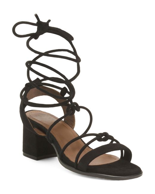Tj Maxx Black Suede Sophie Strappy Heeled Sandals For