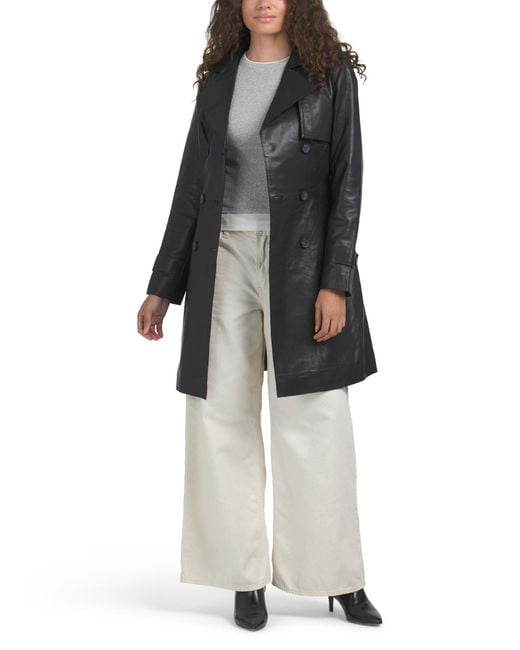 Tj Maxx White Leather Trench Coat For Polyester/Leather
