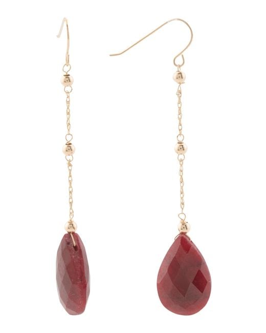 Tj Maxx White 14Kt Ruby Drop Earrings