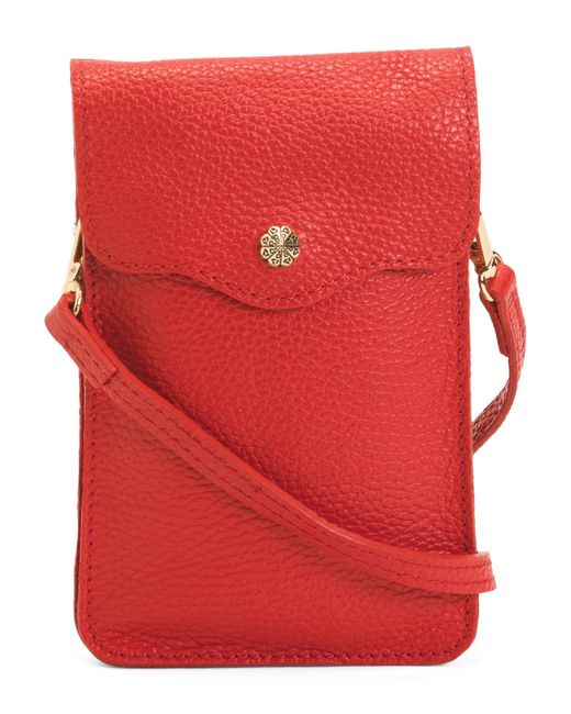 Tj Maxx Red Leather Dual Compartment Crossbody For Leather