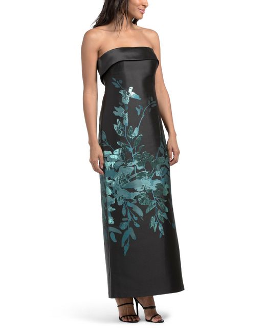 TJ Maxx Strapless Floral Dress For Polyester in Green