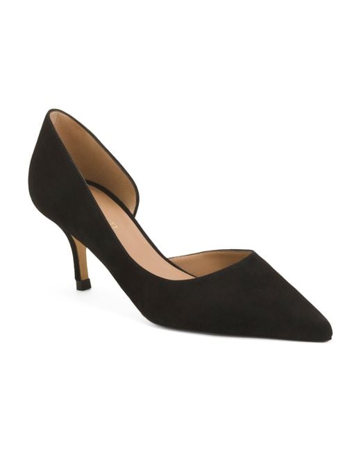 Tj Maxx Black Suede Hazel Dorsay Court Pumps For Leather/Suede