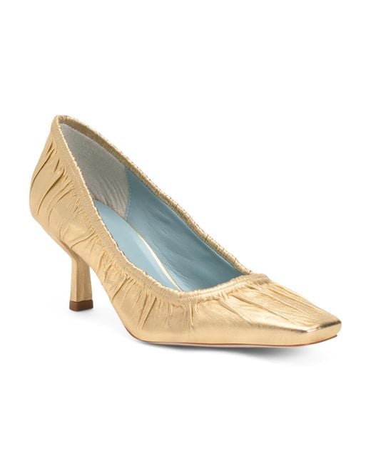 Tj Maxx Blue Leather Britta Ruched Heels For Leather