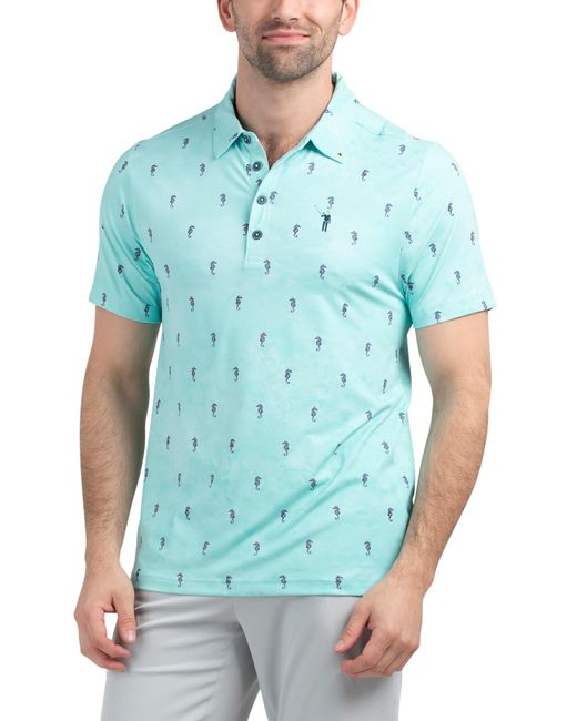 Tj Maxx Blue I See Horses Polo For Spandex/Polyester for men